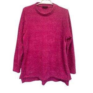 Lane Bryant Fuchsia Pink Textured‎ Knit Sweater Size 14/16 Polyester Pullover